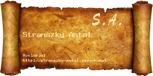 Stranszky Antal névjegykártya